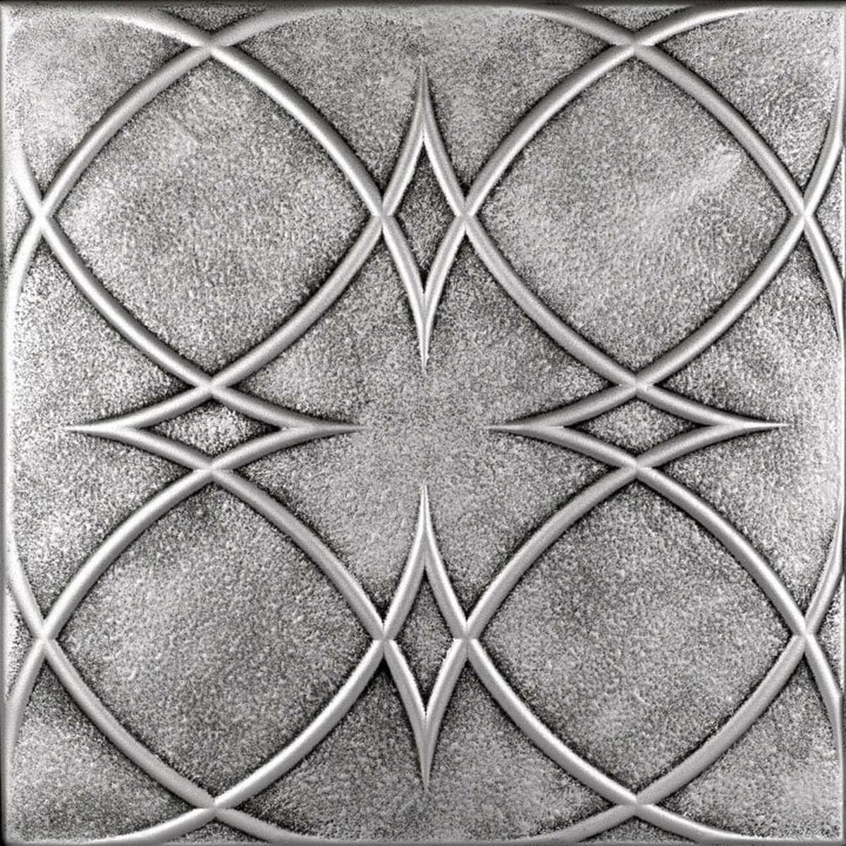 À LA MAISON CEILINGS R82 Circles and Stars - Baldosa de espuma autoadhesiva para cielo raso, Antique Silver (Pack 144) R82as-144