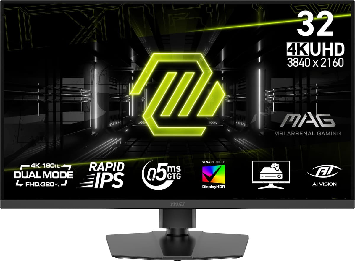 msi MAG 322URDF E16 Monitor Gaming 32" UHD 3840x2160, Dual Mode 160Hz/320Hz, 0.05ms, VESA HDR 400
