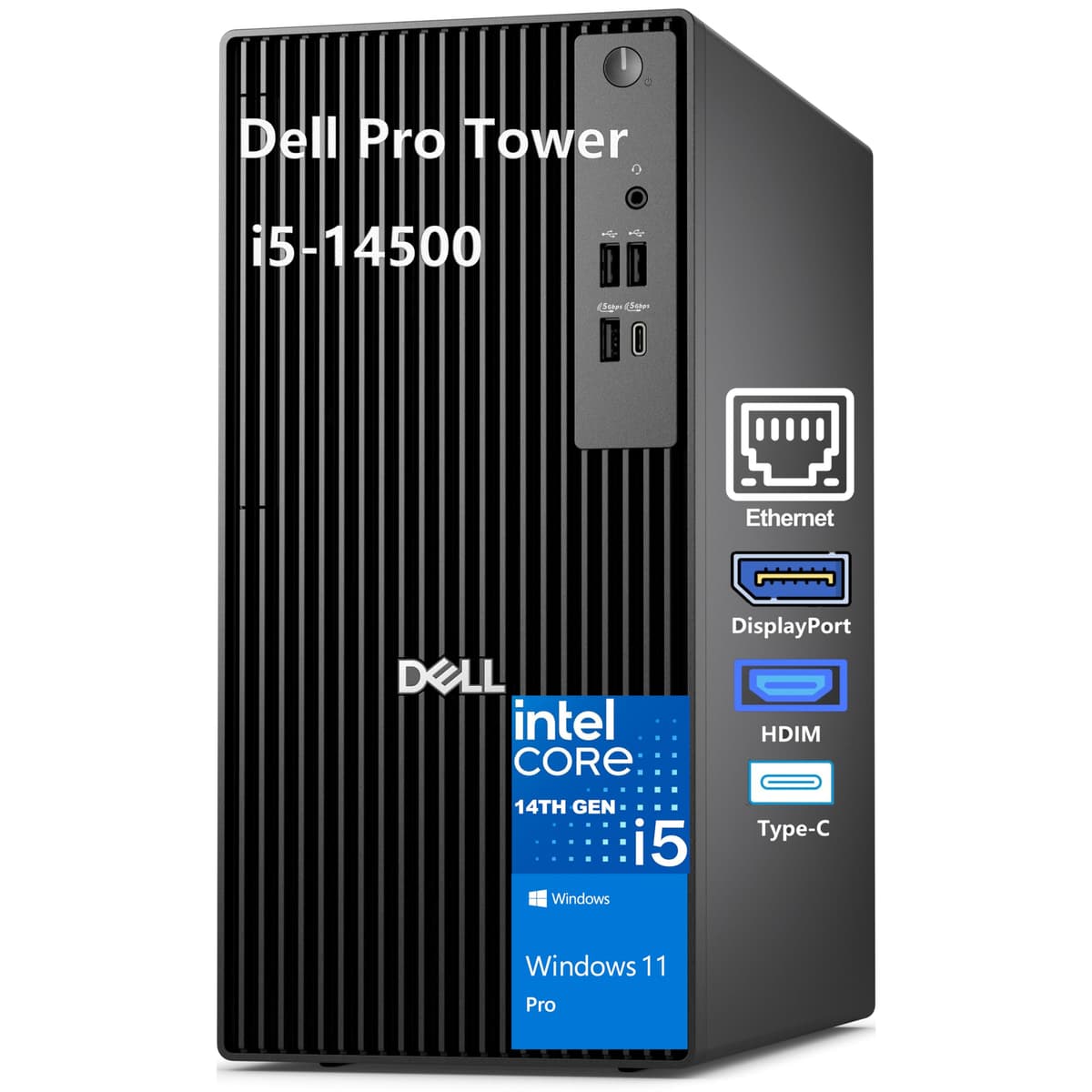 Computadora de Escritorio Empresarial Dell Pro Tower, Intel 14.ª Gen i5-14500 vPro de 14 núcleos, 16 GB RAM DDR5, SSD PCIe de 1 TB, RJ-45, HDMI, DisplayPort, USB-C, Windows 11 Pro