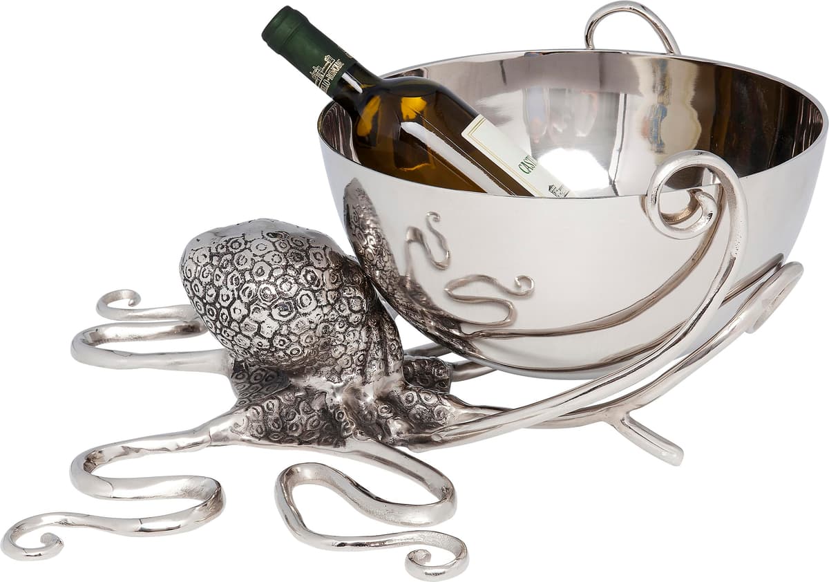 Kare Octopus enfriador de vino, aluminio, plateado 61484