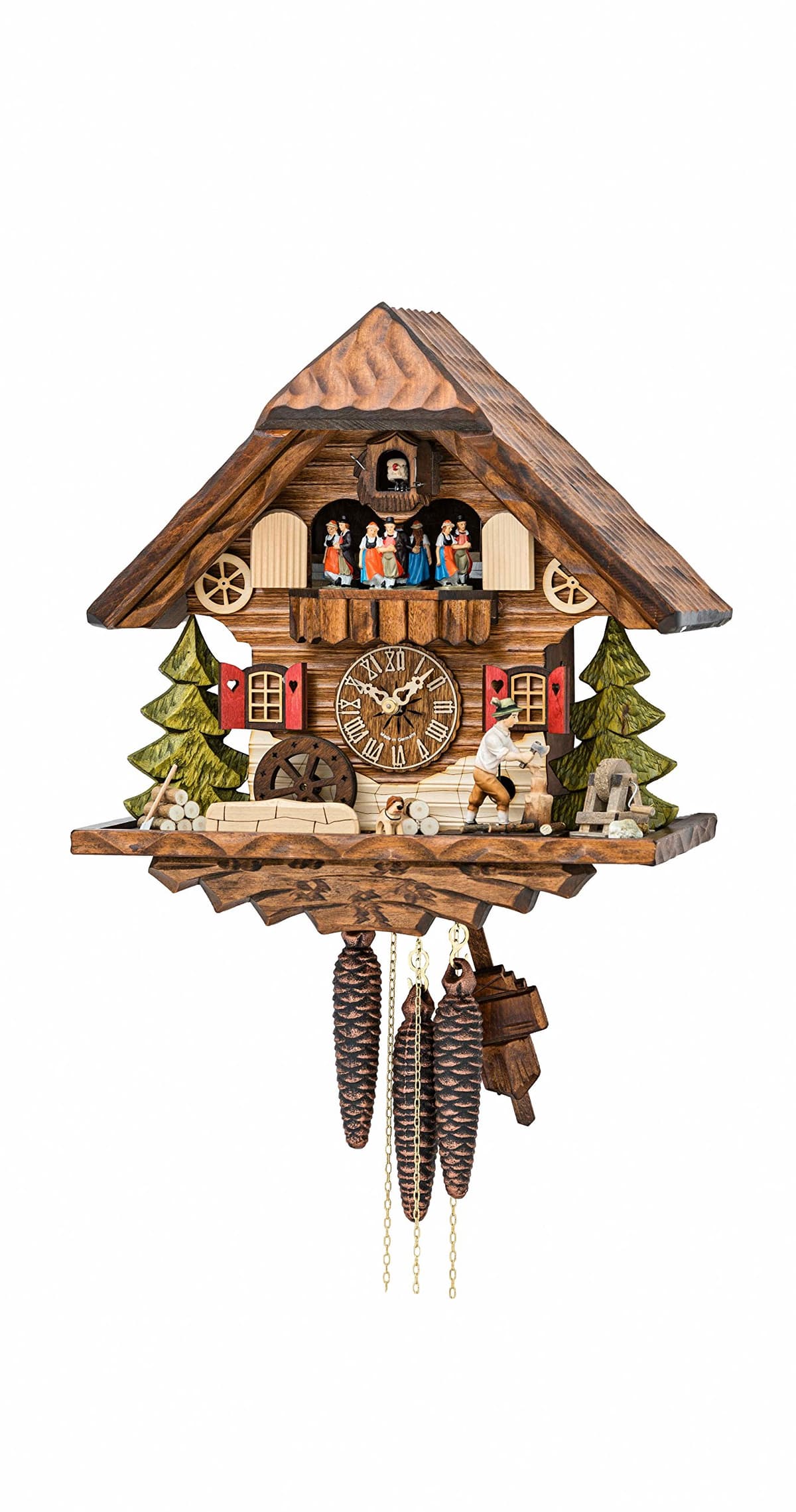 Kammerer Uhren Hekas Reloj de cuco Casa del Bosque Negro, rueda de molino giratoria KA 3709 EX