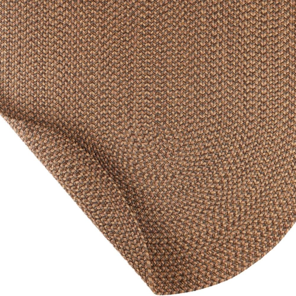 Super Area Rugs Sanibel Alfombra Trenzada Tweed Interior/Exterior - Hecha en USA - Brown - 6' x 9' Oval RHO-SN36R072X108