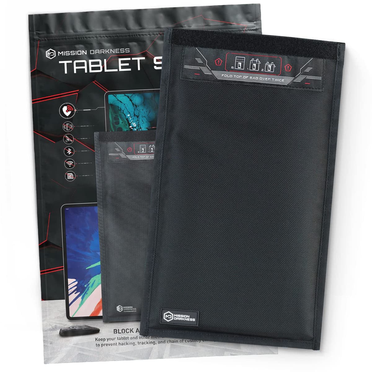 Mission Darkness Non-Window Faraday Bag for Tablets Device Shielding for Law Enforcement, Military, Executive Privacy, EMP Protection, Travel & Data Security, Anti-hacking & Anti-tracking Assurance