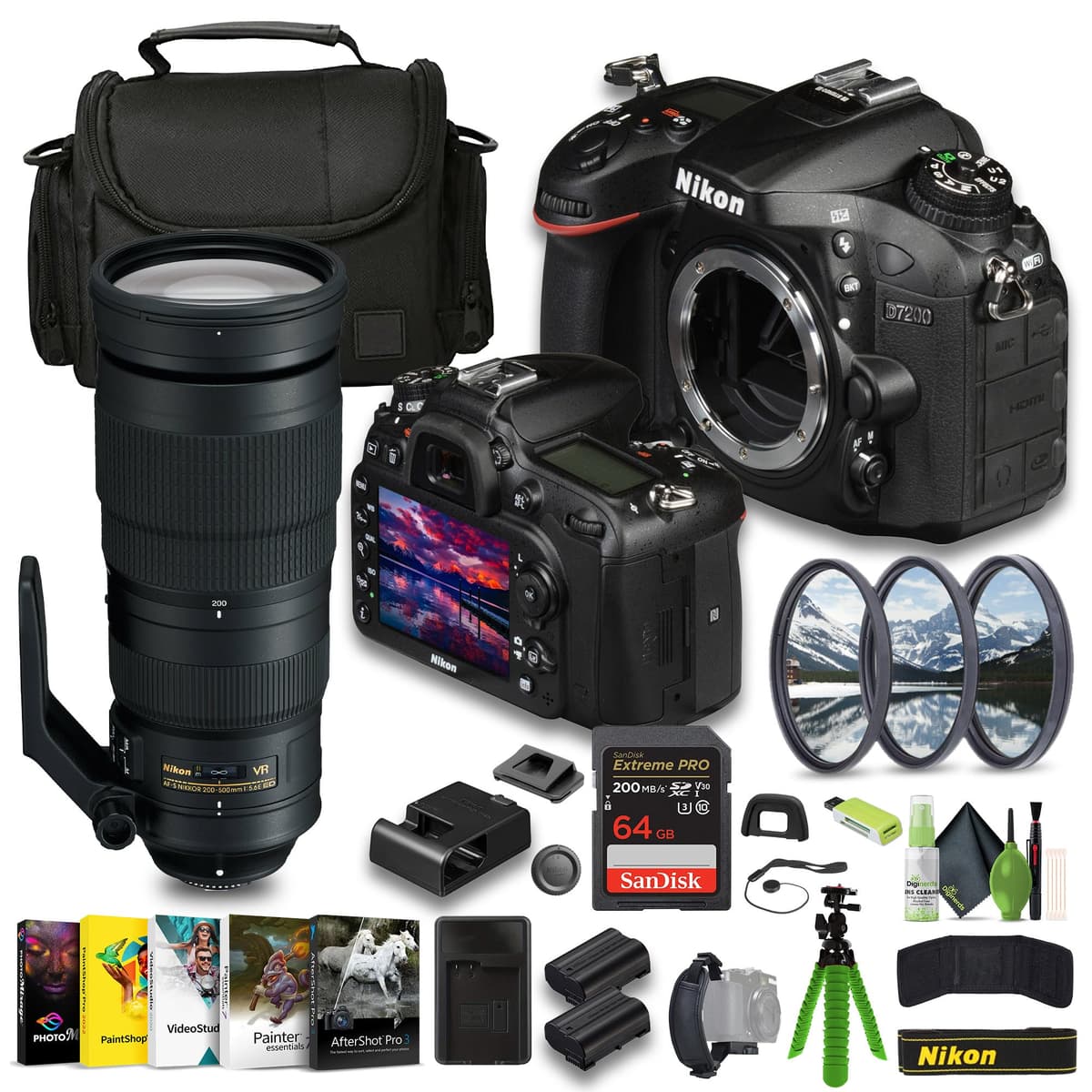 Nikon D7200 24.2MP DSLR + Batería EN-EL15C + 64GB + AF-S NIKKOR 200-500mm (Reacondicionado) 1554_EDI_5_RE