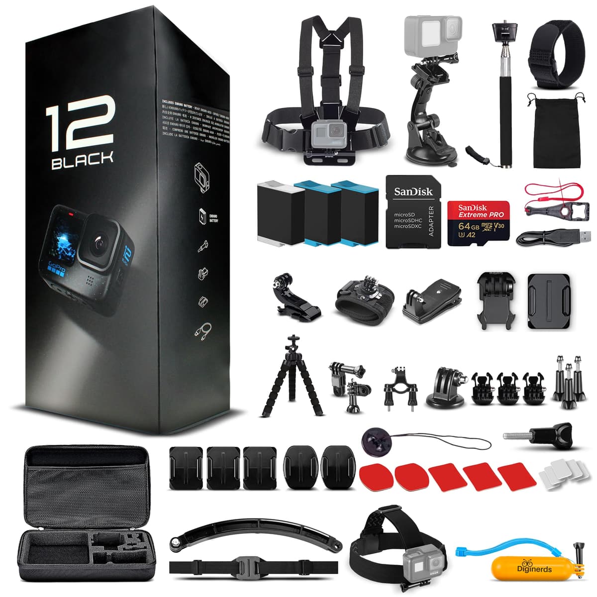 GoPro HERO12 Black con Kit de 50 Accesorios, 2 Baterías Extras y Tarjeta 64GB CHDHX-121-CN_EDIV1_4