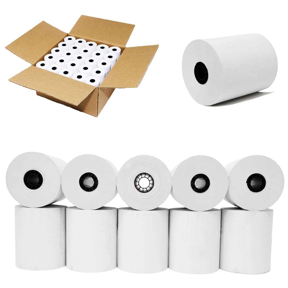 BuyRegisterRolls 3-1/8 x 230' Paquetes de 600 rollos de papel térmico para POS - Libre de BPA BRR