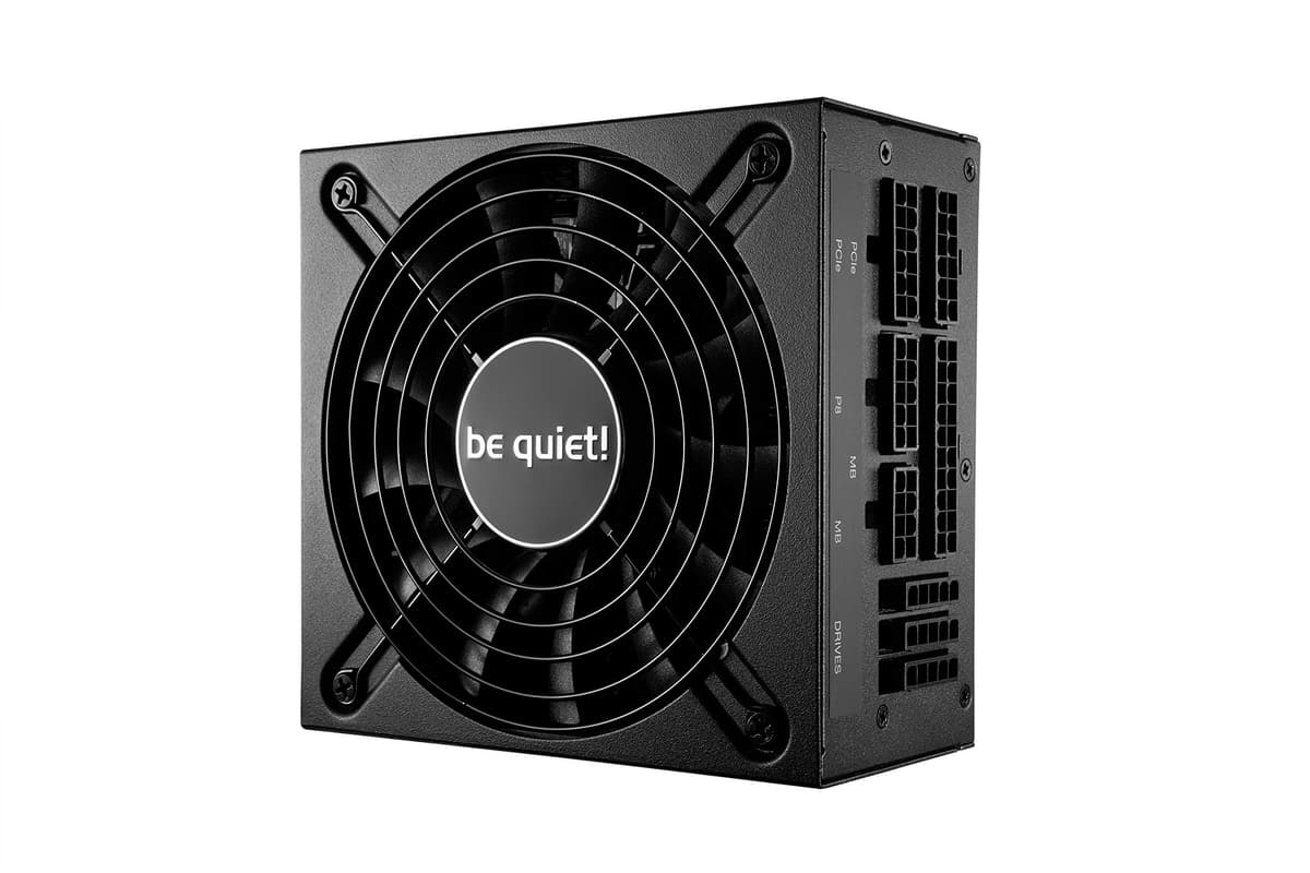 be quiet! ¡Silencio! Fuente de Poder SFX-L 600W, Factor de Forma Pequeño, Totalmente Modular, 80+ Gold, Potencia Continua, Incluye Bracket de SFX a ATX BN239