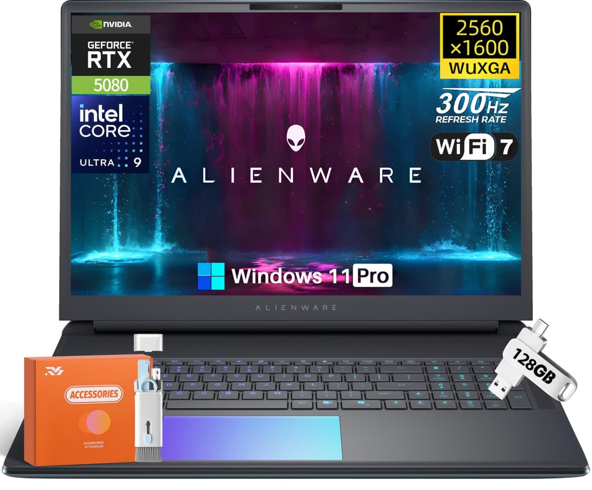 Alienware 18 Area-51 18" Gaming Laptop, Intel Ultra 9 275HX, NVIDIA RTX 5080, 64GB, 4TB SSD, Win11 Pro Alienware 18 Area-51 Gaming Laptop