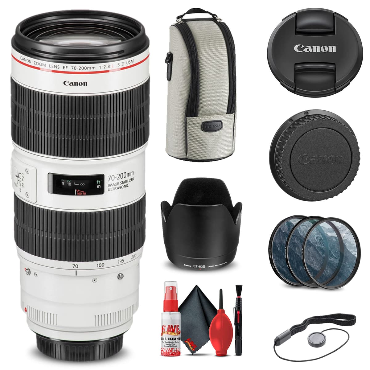Canon EF 70-200mm f/2.8L IS III USM + Kit de filtros y limpieza (Renewed) 3044C002_EDIRE_1