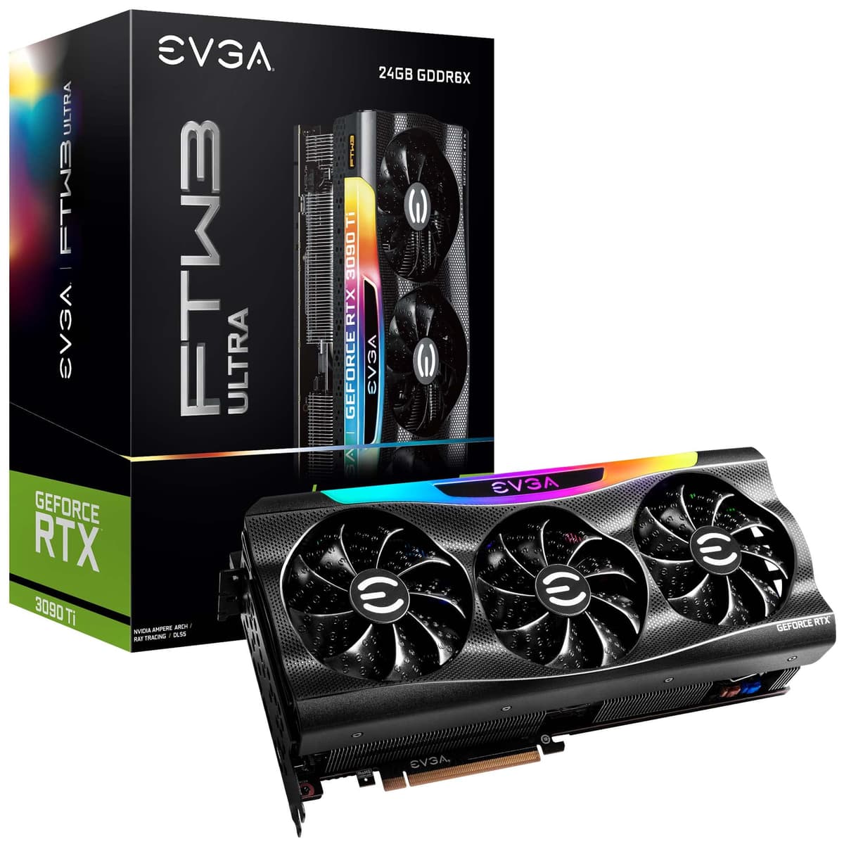 EVGA GeForce RTX 3090 Ti FTW3 Ultra Gaming, 24G-P5-4985-KR, 24GB GDDR6X, iCX3, ARGB LED, Backplate