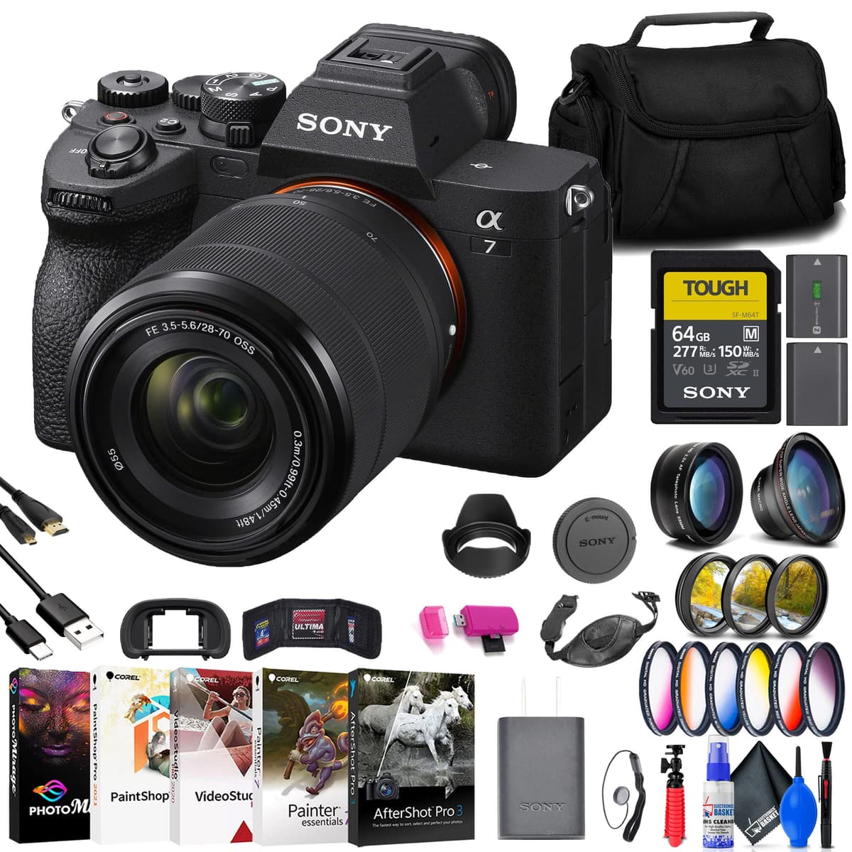 Sony a7 IV Mirrorless Camera con lente 28-70mm (ILCE-7M4K/B) + 64GB + kit de filtros y accesorios (Renewed) ILCE-7M4K/B_EDIRE_2
