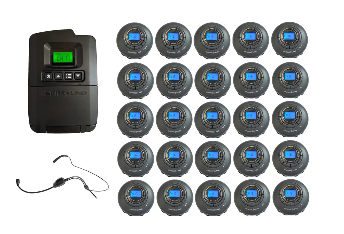 Enersound Sistema de interpretación portátil para 25 personas con garantía US-based de 3 años