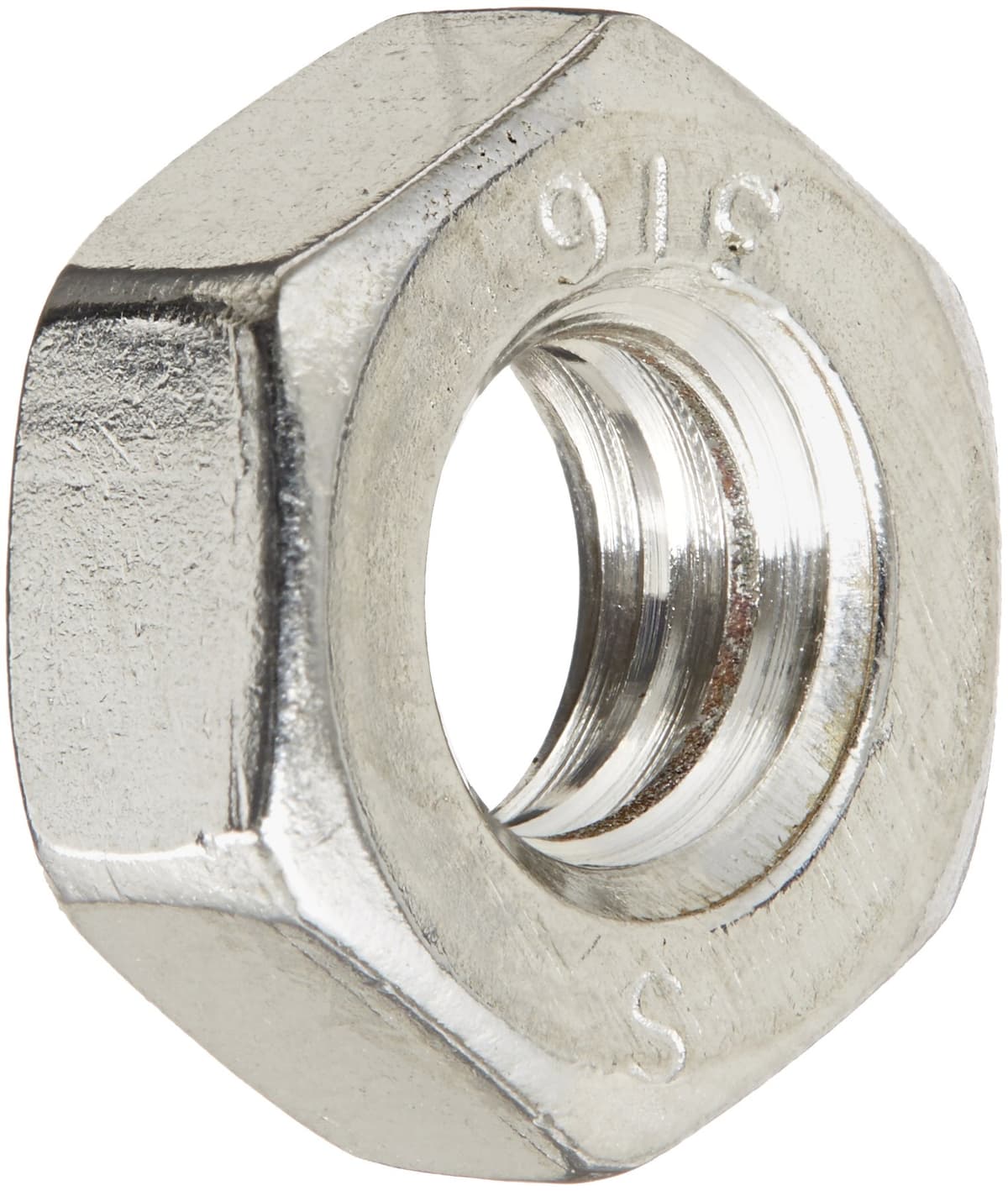 Small Parts Tuerca hexagonal para tornillo de máquina 316 acero inoxidable, acabado natural, ASME B18.6.3, 1/4"-20, 3/16" ancho entre caras, 7/16" espesor (Paquete x50)