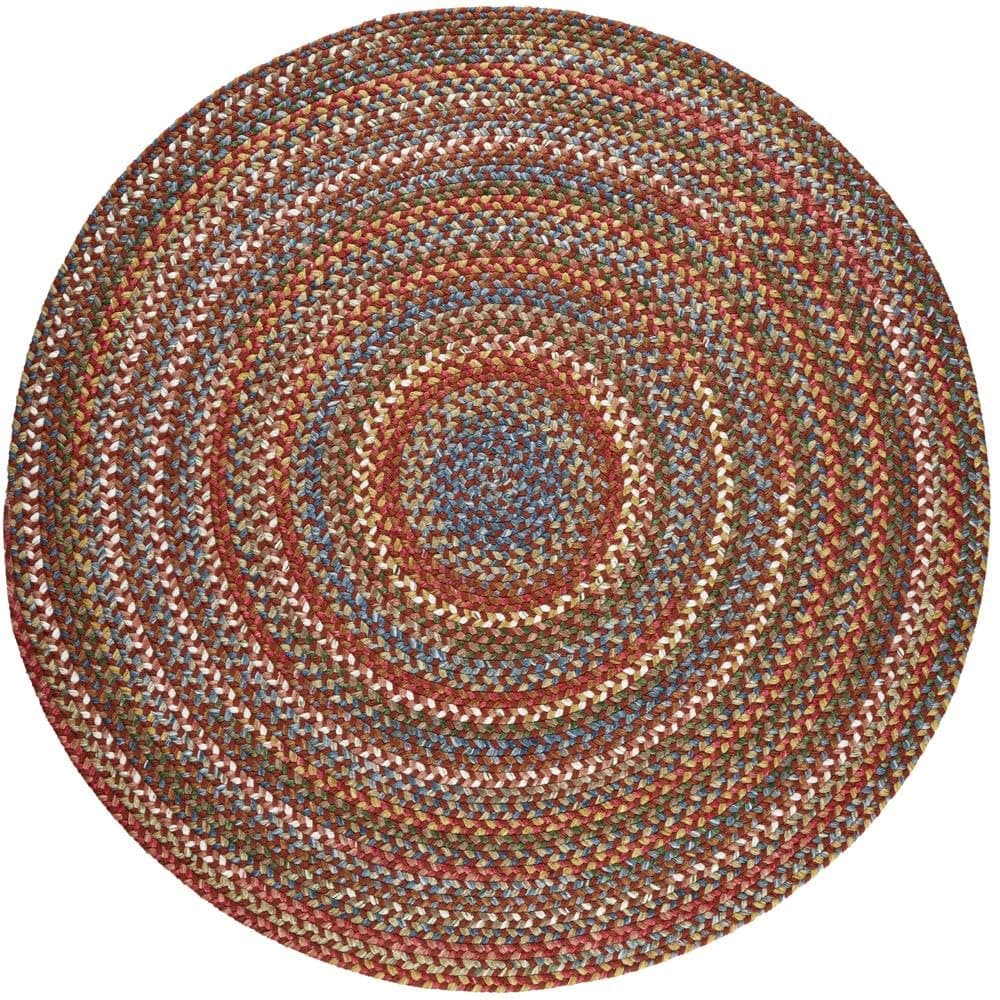 Super Area Rugs Gemstone Alfombra Trenzada Interior/Exterior - Tawny Port - 7' Redonda RHO-CJ75R084X084