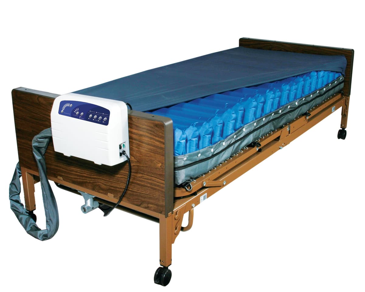 Drive Medical Med-Aire 14029 colchón con presión alternante y baja pérdida de aire, azul