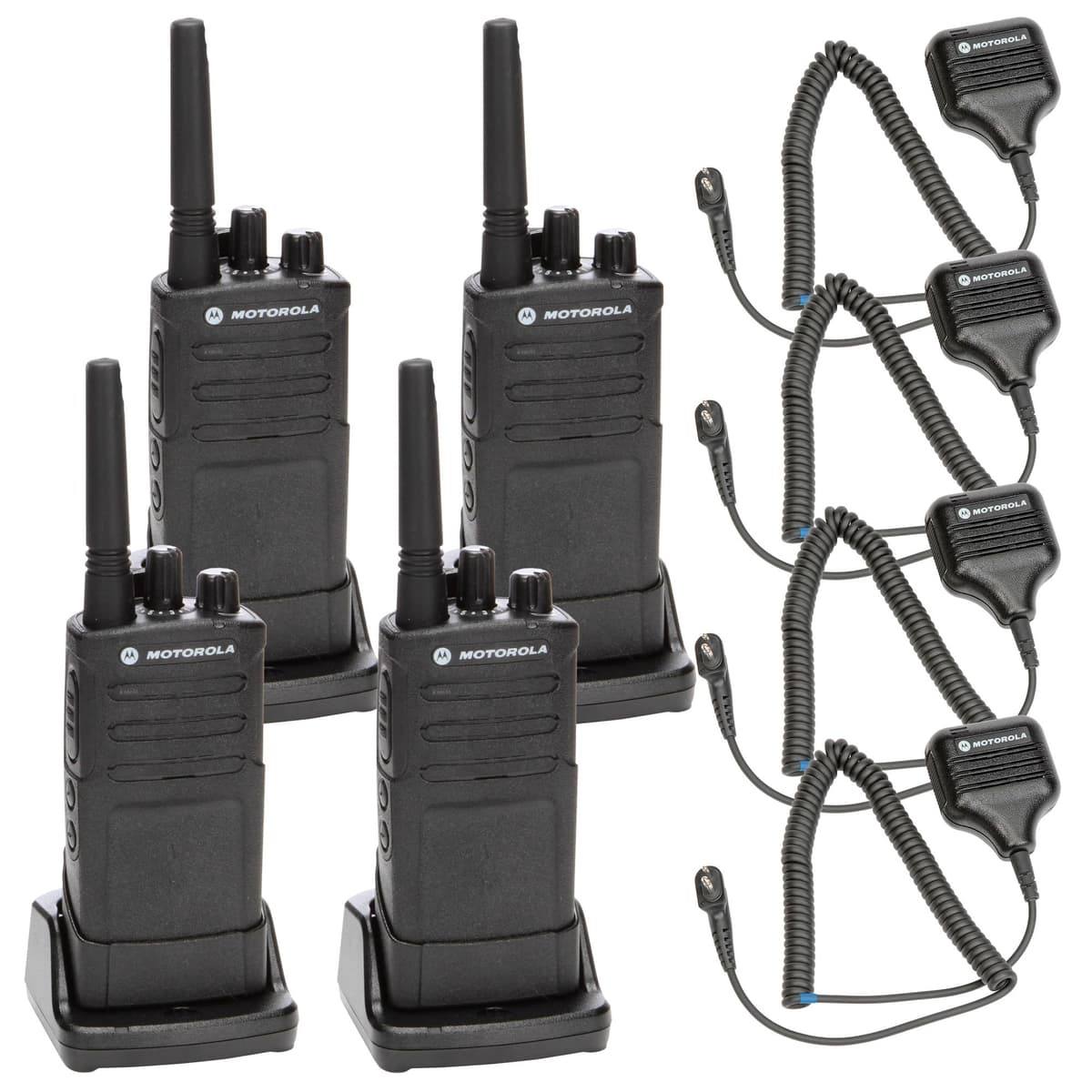 Motorola RMU2080 On-Site Rugged Two-Way Business Radio (RMU2080) + HKLN4606 Remote Speaker Mic (4-Pack) RMU2080_EDI_8