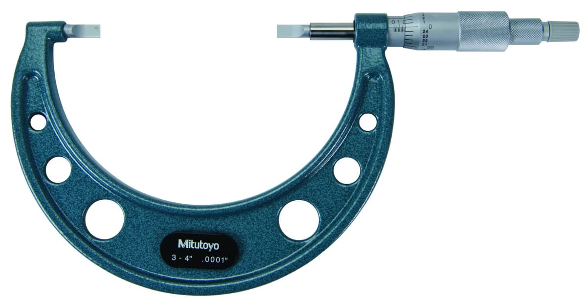 Mitutoyo Blade Micrometer 122-126 1-2" x .0001" con tope de trinquete