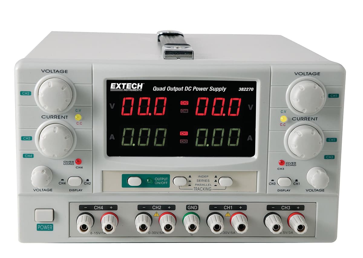 Cole-Parmer Extech 382270 Fuente de Poder DC de Cuatro Salidas