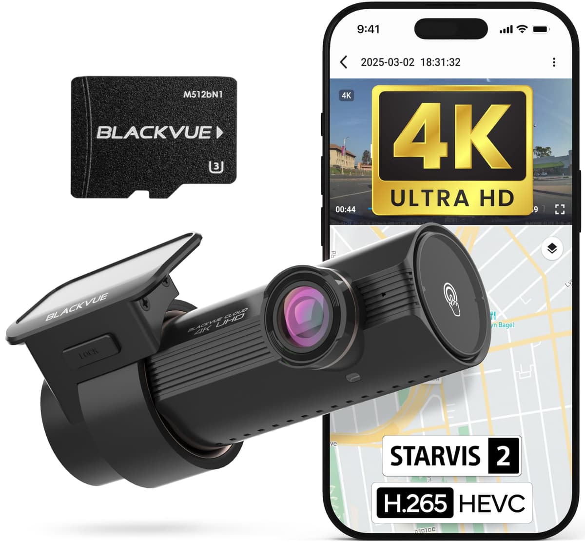 BlackVue DR970X-1CH Plus II Dash Cam - 4K UHD Frontal con STARVIS 2 y HDR, Arranque Rápido, USB-C, Wi-Fi y Cloud (256GB)