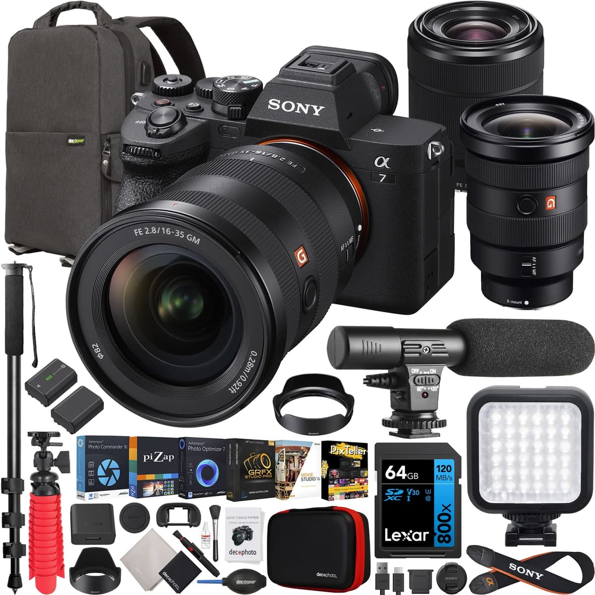 Sony a7 IV Full Frame Mirrorless Camera Body + 2 Lens Kit (16-35mm & 28-70mm) E40SNILCE7M4KBX17