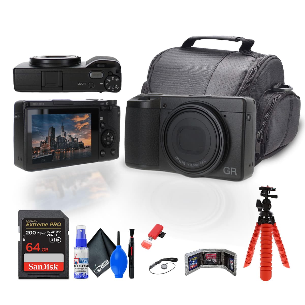 Ricoh GR III HDF Cámara Digital Compacta 24.2MP con Bundle (01272) RICGRH3DFBK_AG3