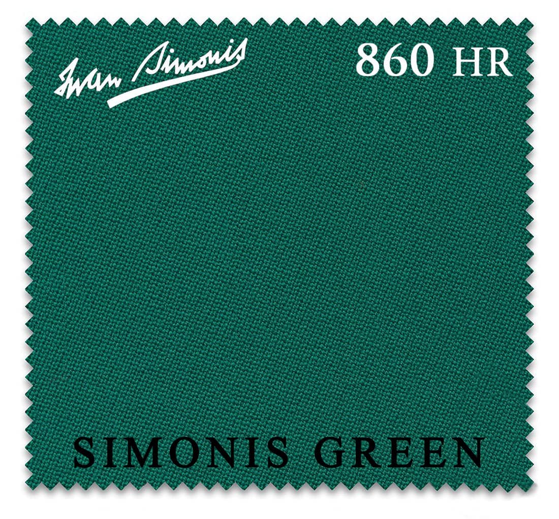 Billiard City Simonis 860HR tela para mesa de billar 10 ft - Simonis Green, rieles pre-cortados