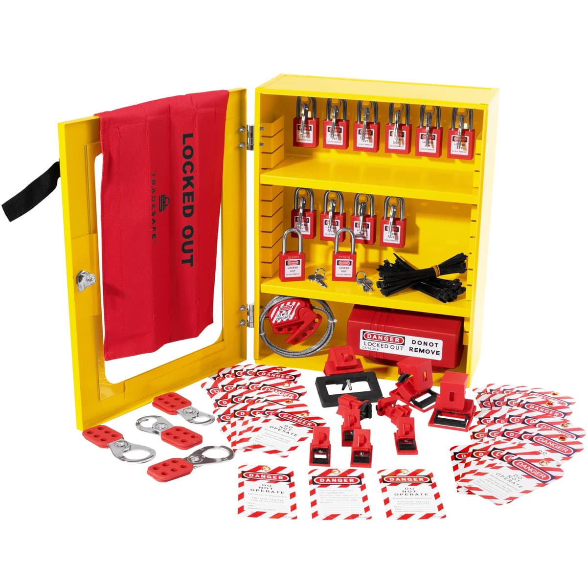 TRADESAFE TSTLN1 - Armario Lockout Tagout 75 piezas con estantes móviles