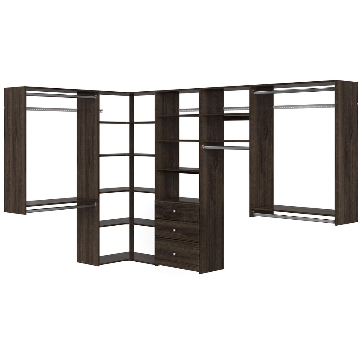 Easy Track Ultimate Corner Wood Kit Organizer de Closet, Truffle PH43-TR