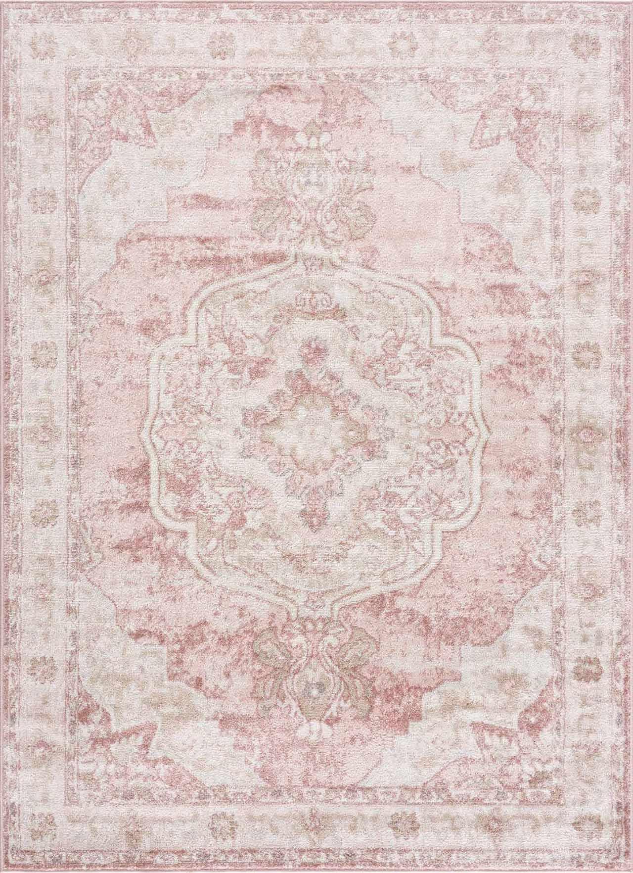 BoutiqueRugs Kandos Alfombra Tradicional - Ciruela, Rosa Pálido, Crema - 8'10" x 12' KANDO-81012