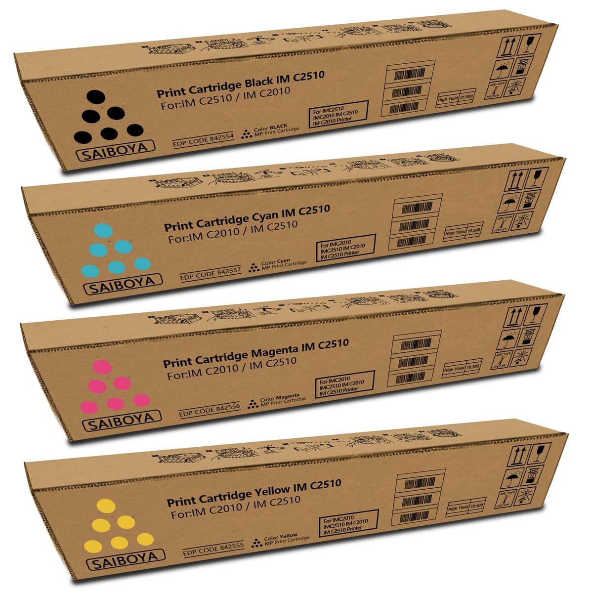 SAIBOYA Juego Toner Compatible IM C2510 / IM C2010 - Set 4 Colores (BCMY) BY-IMC2510 BCMY