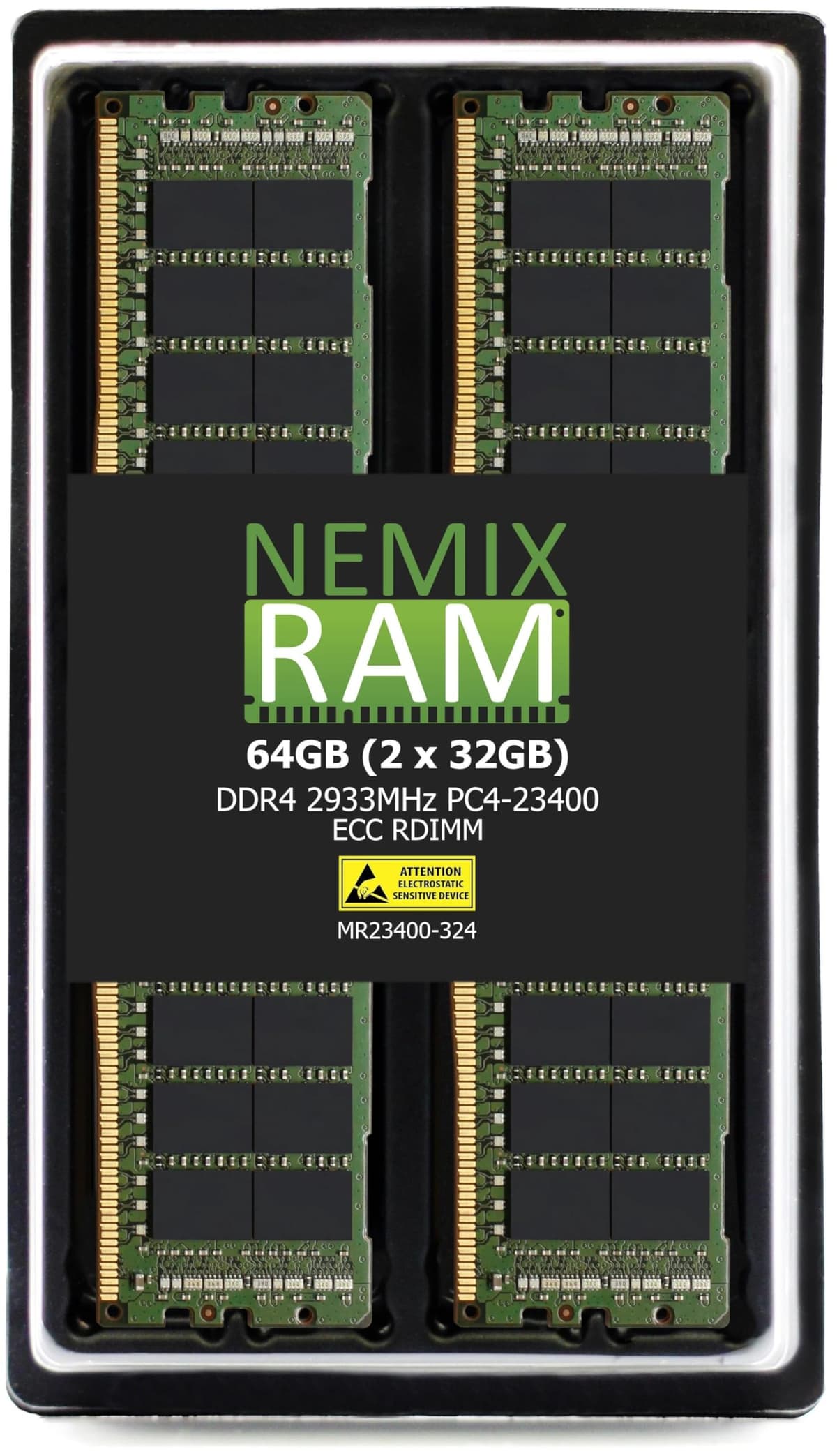 NEMIX RAM 64GB (2X32GB) DDR4 2933MHZ PC4-23400 2Rx4 1.2V CL21 288-PIN ECC RDIMM Registrada para Servidor KIT de Memoria Compatible con Apple Mac Pro 2019 7, 1 0759170861545