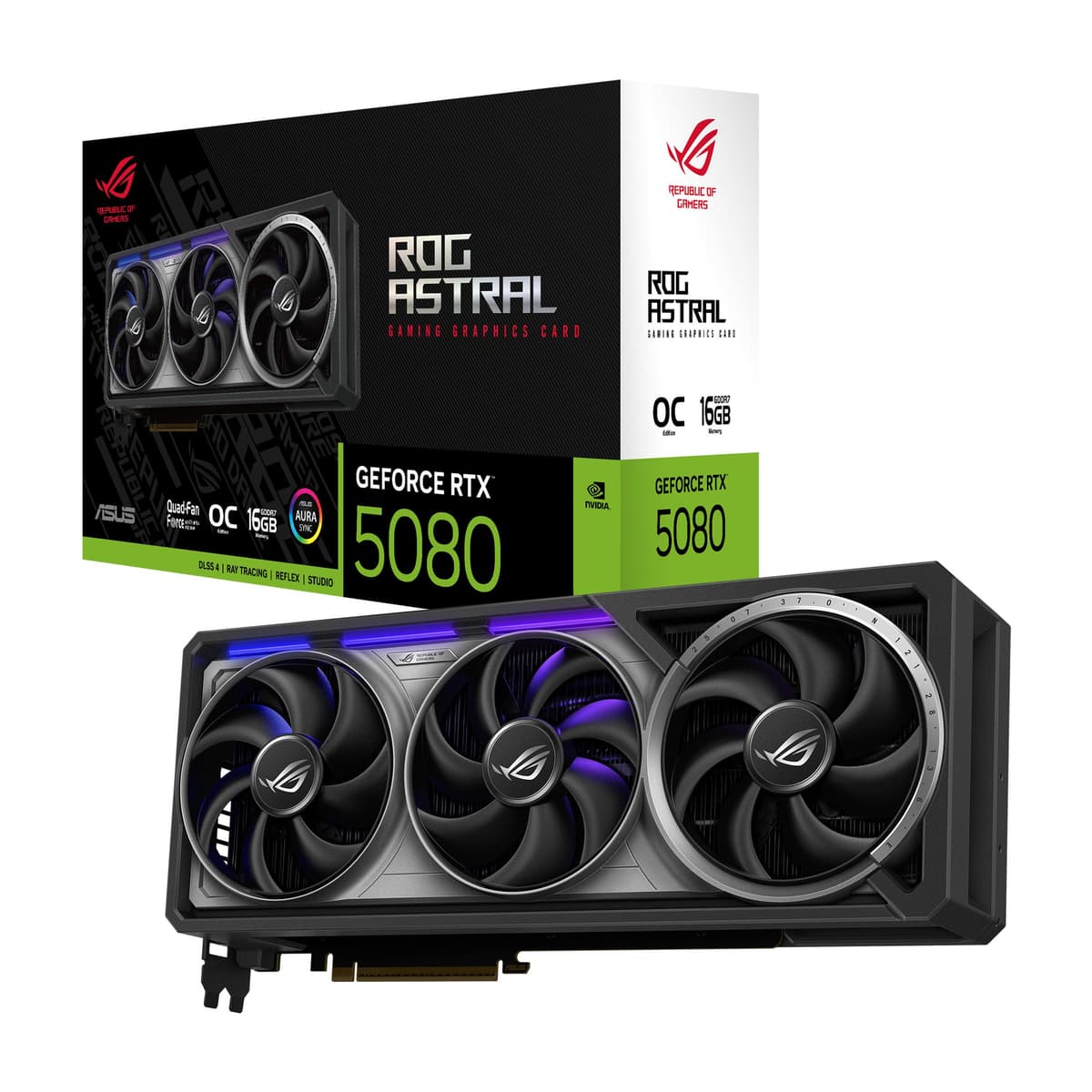 ASUS ROG Astral GeForce RTX 5080 OC - 16GB GDDR7, Quad-fan con cámara de vapor 90YV0LV0-M0NA00