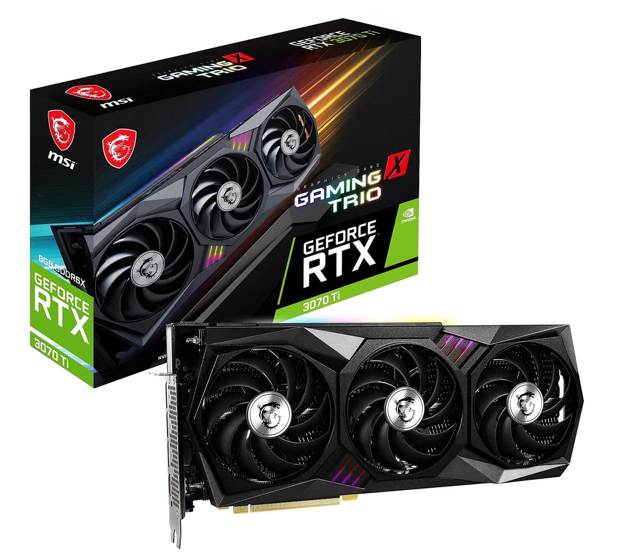 MSI GeForce RTX 3070 Ti Gaming X Trio 8G 8GB GDDR6X Tarjeta Gráfica - GPU NVIDIA para PC Gaming, 256 bits HDMI/DP Nvlink, Arquitectura Ampere (Reacondicionada) RTX 3070 Ti Gaming X Trio 8G-cr