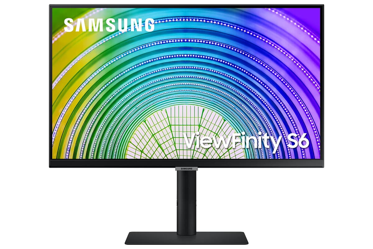 Samsung S60UA 24" QHD 2540x1440 IPS 75Hz HDR10 USB-C DP Daisy Chain HDMI USB 3.0 Hub (LS24A600UCNXGO)