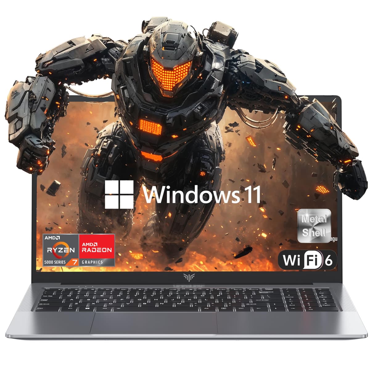 KAIGERR 2025 Laptop para juegos de 15.6 pulgadas, AMD Ryzen 7 5700U (8C/16H, hasta 4.3 GHz), 16 GB RAM 512 GB NVMe SSD Windows 11, gráficos Radeon RX Vega 8, WiFi 6 LX15PRO