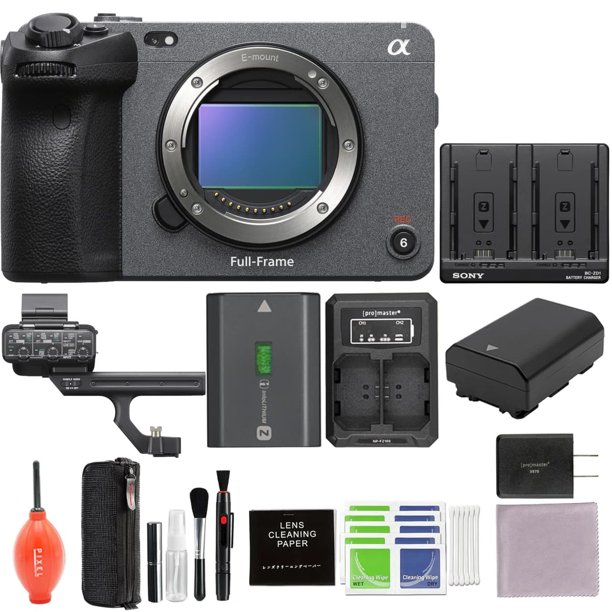 Sony FX3A cámara full-frame de cine (ILME-FX3A) con kit de batería adicional y accesorios