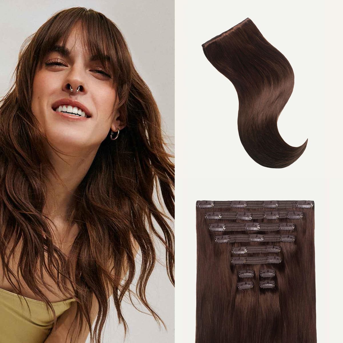 Luxy Classic Clip-In 24" Chocolate Brown 240g - 10 piezas 100% Remy Human Hair 24-240g-Color4