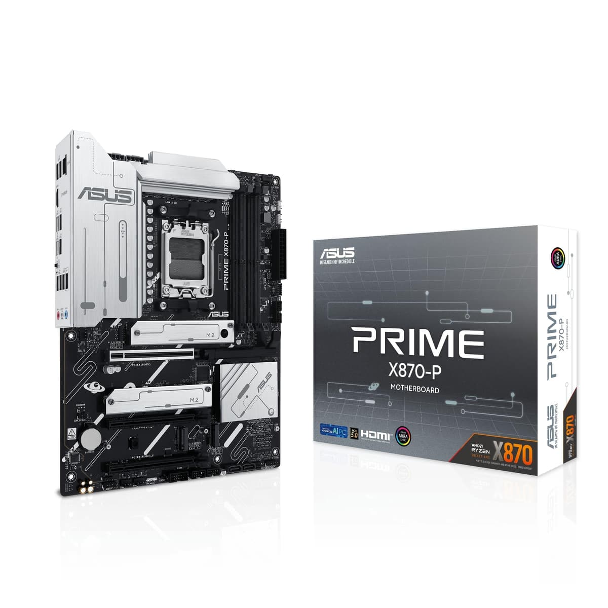 Placa madre ASUS Prime X870-P Socket AM5 (AMD, ATX, PCIe 5.0, DDR5, 14+2+1 fases de alimentación, 4x M.2, Ethernet 2.5 Gb, USB-C 40 Gbps) 90MB1IT0-M0EAY0