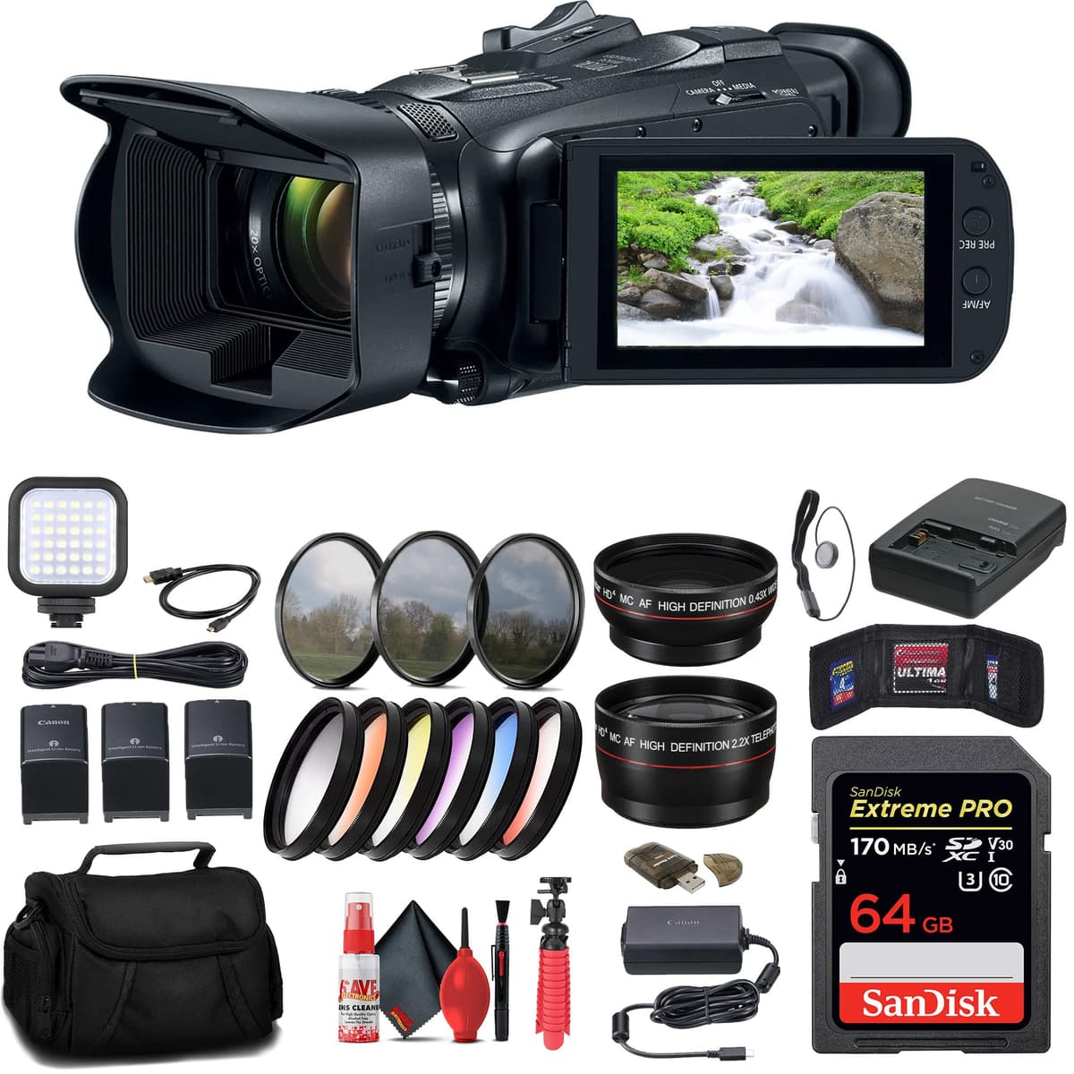 Canon Vixia HF G70 UHD 4K Camcorder + 2 Baterías y Lentes - Bundle reacondicionado 5734C002_EDI_3RE
