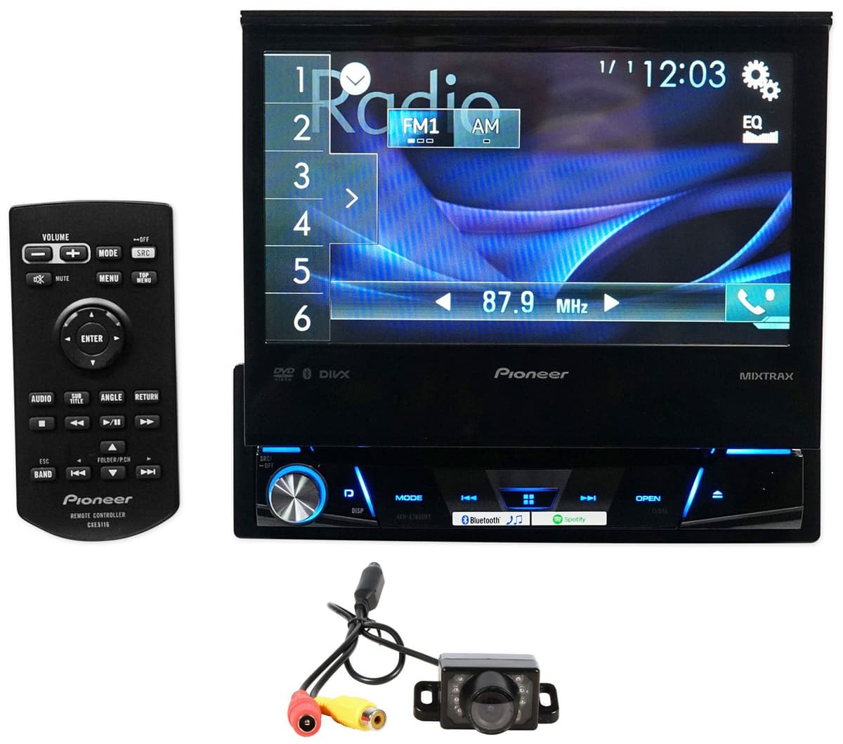 Pioneer AVH-210EX Doble DIN estereo receptor de auto con Bluetooth, DVD/CD, AM/FM/medios digitales y camara de retroceso HD Xtremevision AVH-X7800BT