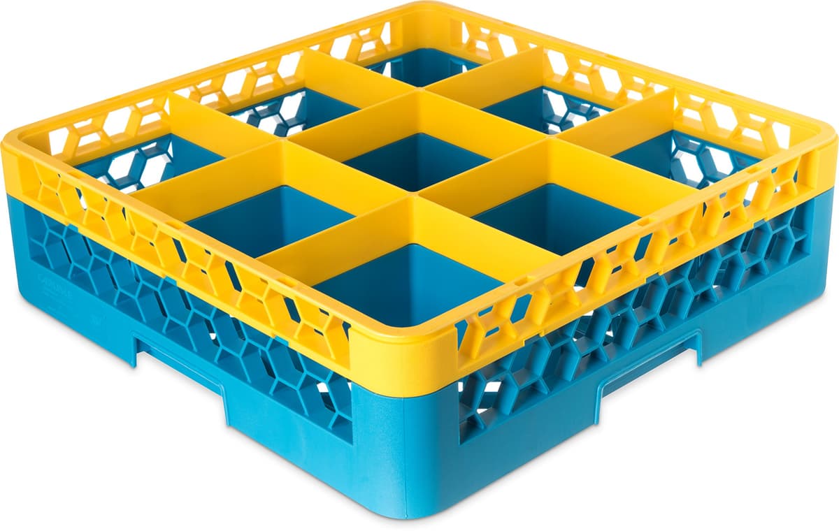 Carlisle FoodService Products CFS RG9-1C411 OptiClean 9 Compartment Glass Rack con 1 Extensor