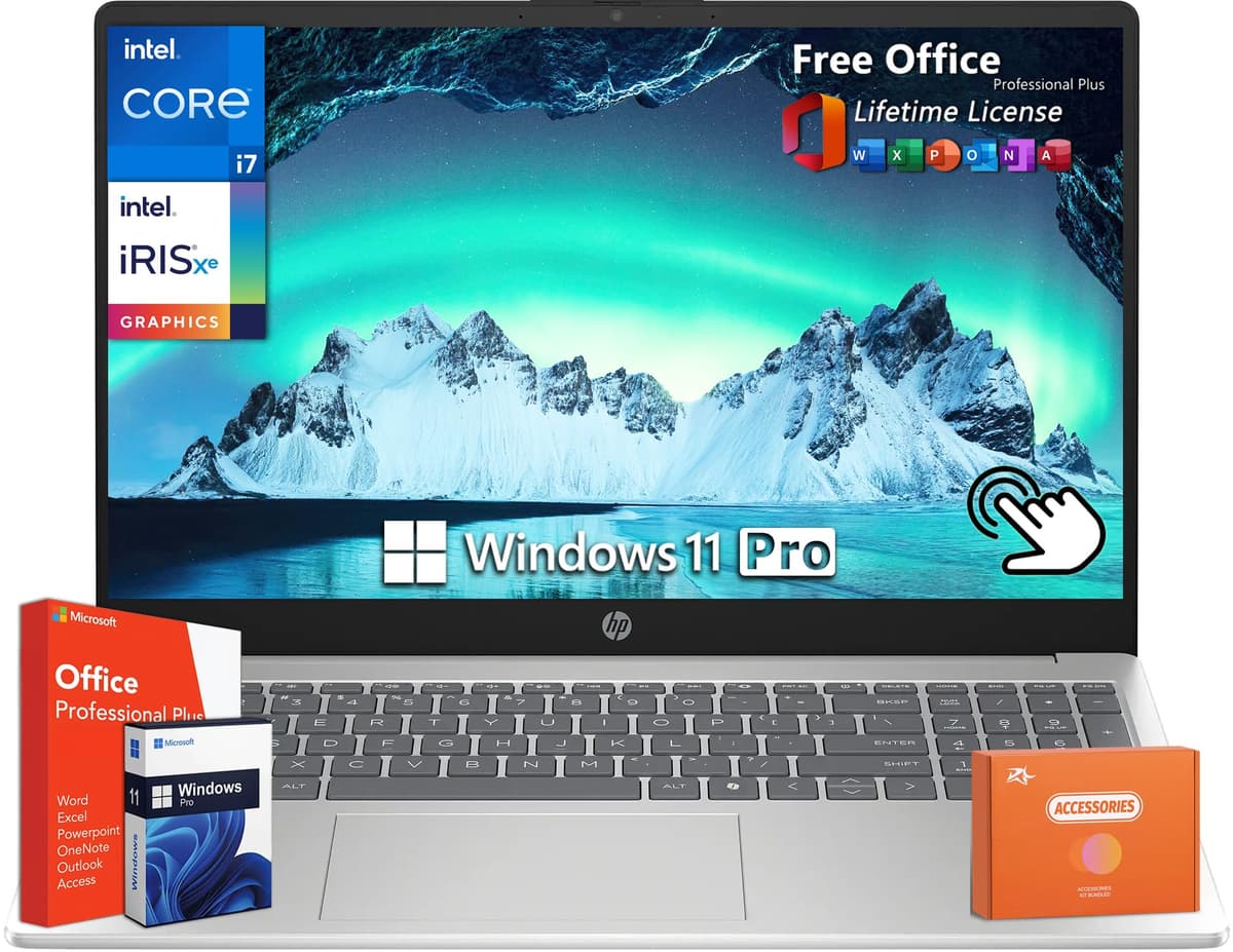 HP 15.6" Touchscreen Business Laptop - Intel i7-1355U, 32GB RAM, 2TB SSD, FHD Touch, Windows 11 Pro HP Touchscreen Laptop