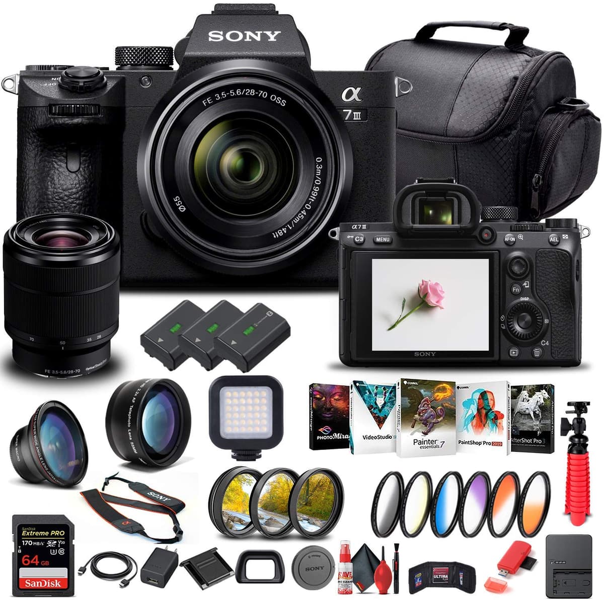 Sony Alpha a7 III Mirrorless Digital Camera con lente 28-70mm (ILCE7M3K/B) + accesorios extra (Renewed) ILCE7M3K/B_EDI_2