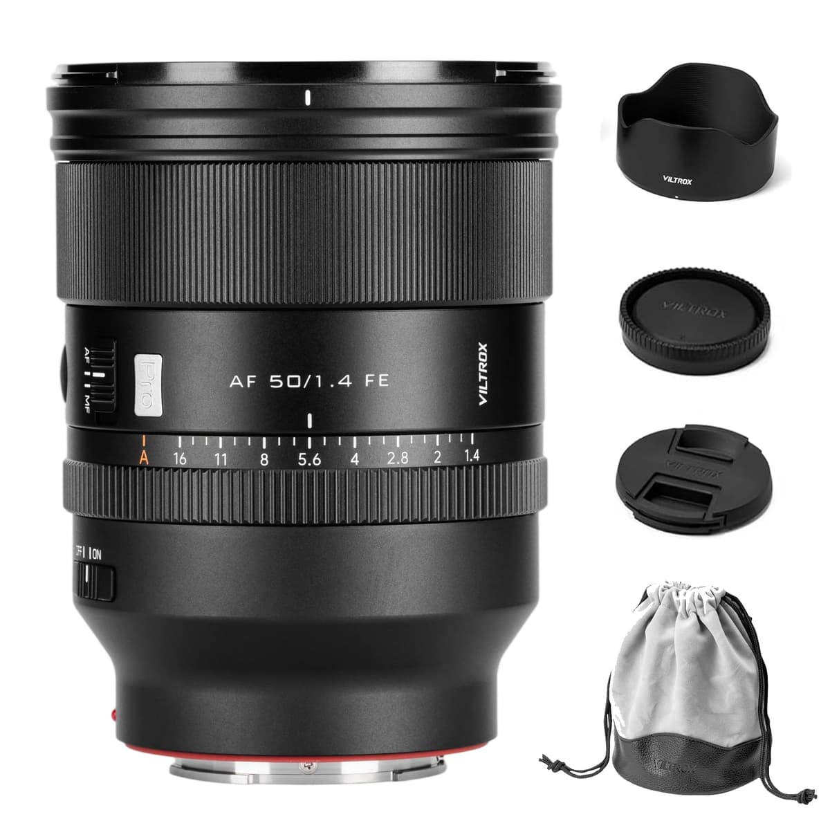 VILTROX AF 50mm F1.4 Pro FE Lente para Sony Full Frame con Enfoque Automático Compatible con Cámaras Mirrorless Sony E-Mount a7 a7II a7III a7R a7RII a7RIII a7RIV a7S a7SII a9 a7C FV-Viltrox AF 16mm f/1.8 FE