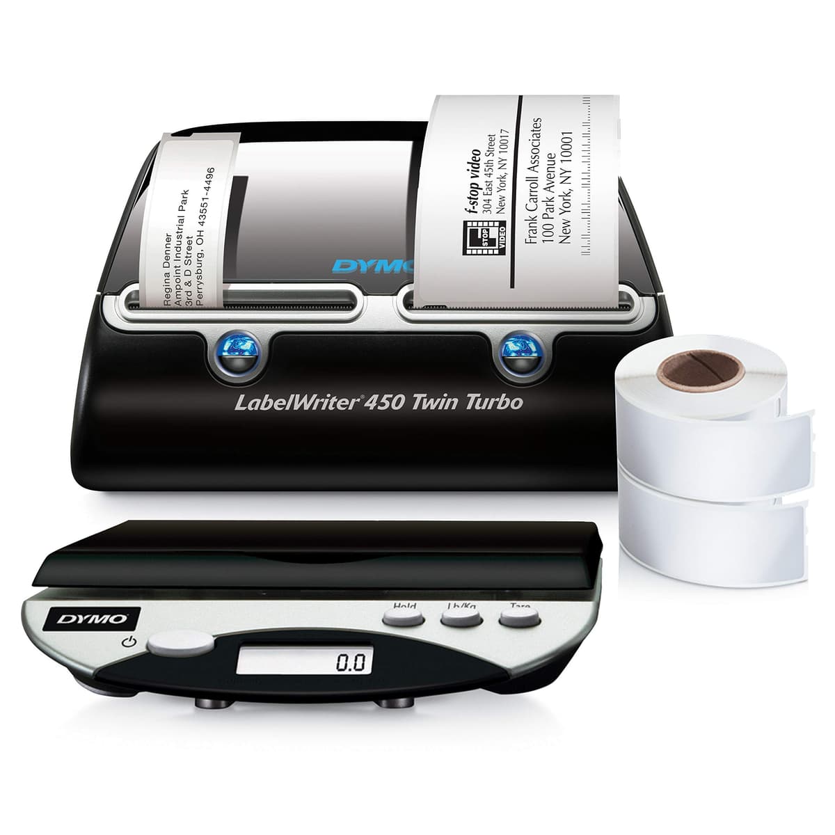 DYMO Label Printer & Digital Scale | LabelWriter Twin Turbo Direct Thermal Label Printer, Solución de envío todo incluido, Ideal para etiquetado, archivado, envíos, correspondencia, códigos de barras y más, Organización para el hogar y la oficina 1757660
