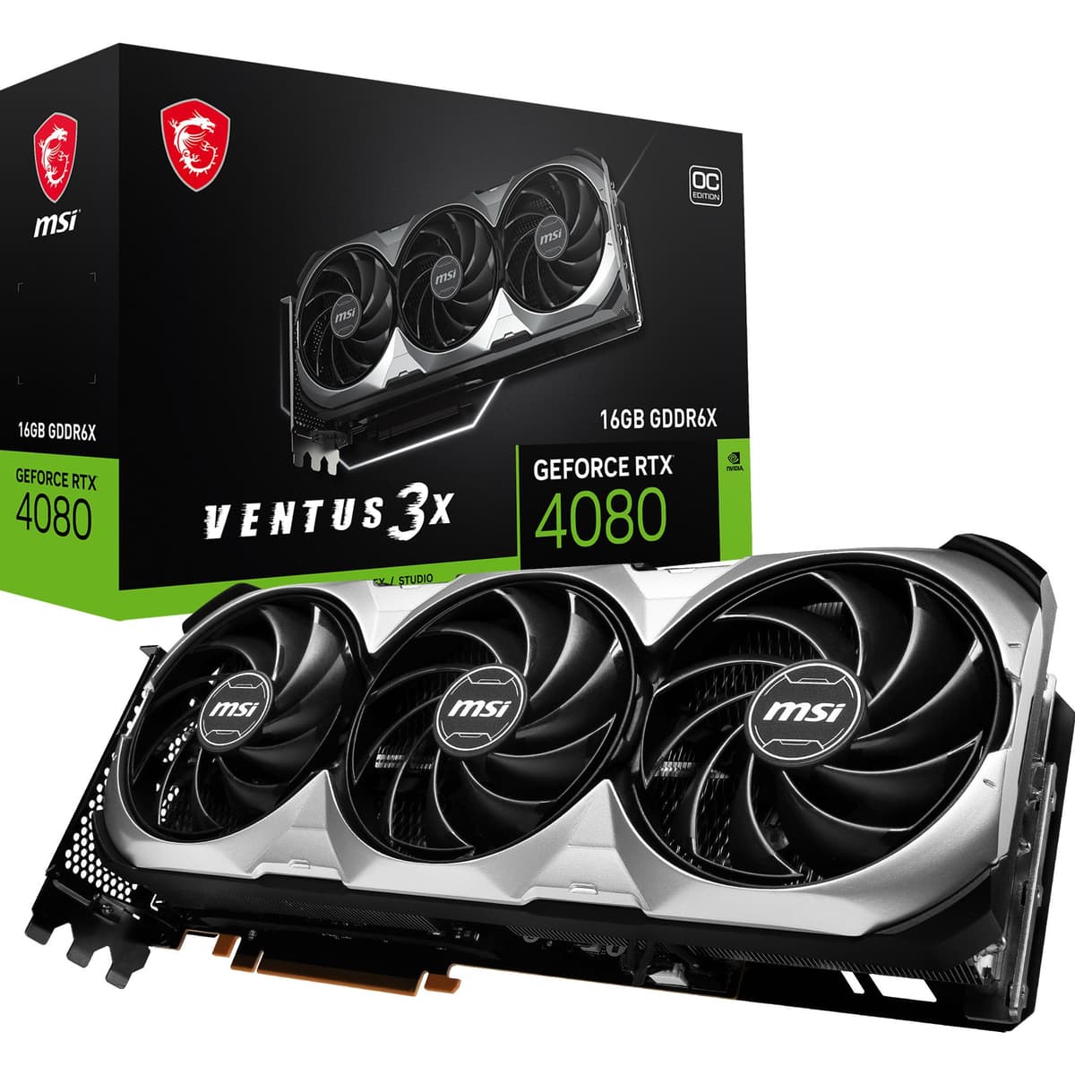 MSI GeForce RTX 4080 16GB VENTUS 3X OC Tarjeta de Video 2550 MHz