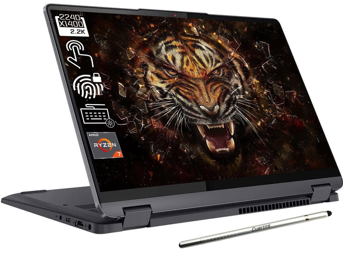 Lenovo Flex 5 2 en 1 con pantalla táctil de 14" 2.2K QHD (2240 x 1400) 16:10, AMD Ryzen 7 5700U de 8 núcleos (hasta 4.3 GHz, superior al i7-1180G7), WiFi 6, teclado retroiluminado, lector de huellas, Windows 11 Home (16 GB | 1 TB SSD)