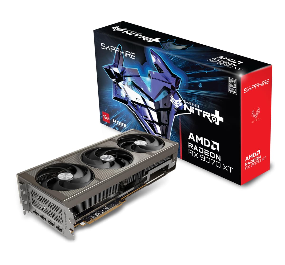 Sapphire 11348-01-20G Nitro+ AMD Radeon RX 9070 XT Gaming OC Tarjeta gráfica con 16GB GDDR6, AMD RDNA 4
