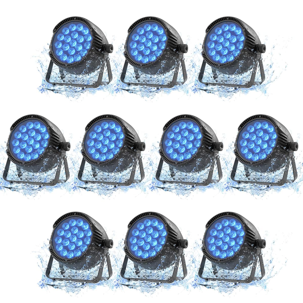 Fancybling Par LED IP65 impermeable 250W RGBW para exteriores, paquete de 10 CYH-ZQ01554X10US-GYY