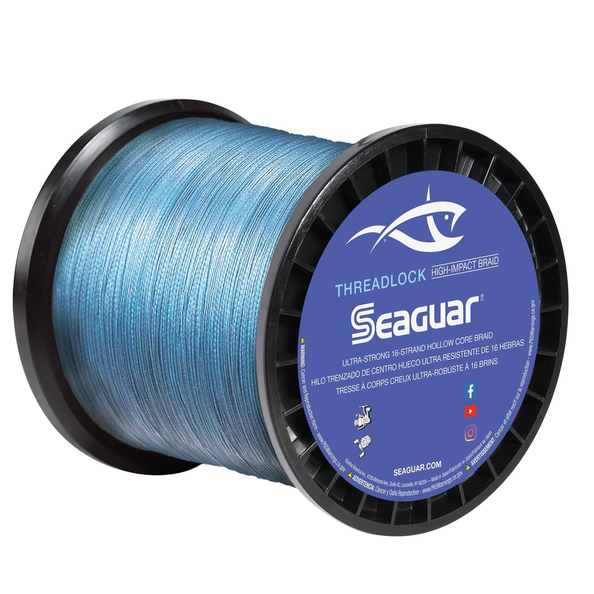 Seaguar Threadlock Braid alta visibilidad azul, 16 hilos, 60 lb, 2500 yd 60S16B2500